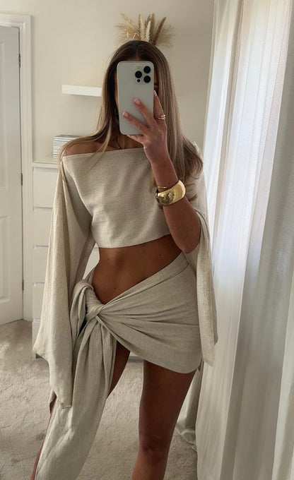 AINSLEY | Leinen-Sarong-Set