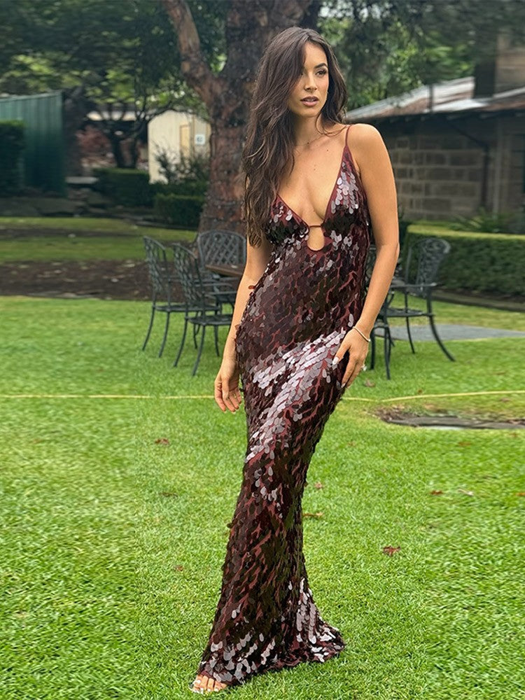 KAILANI | Pailletten-Maxikleid