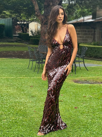 KAILANI | Pailletten-Maxikleid