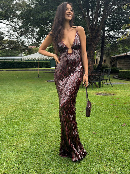 KAILANI | Pailletten-Maxikleid