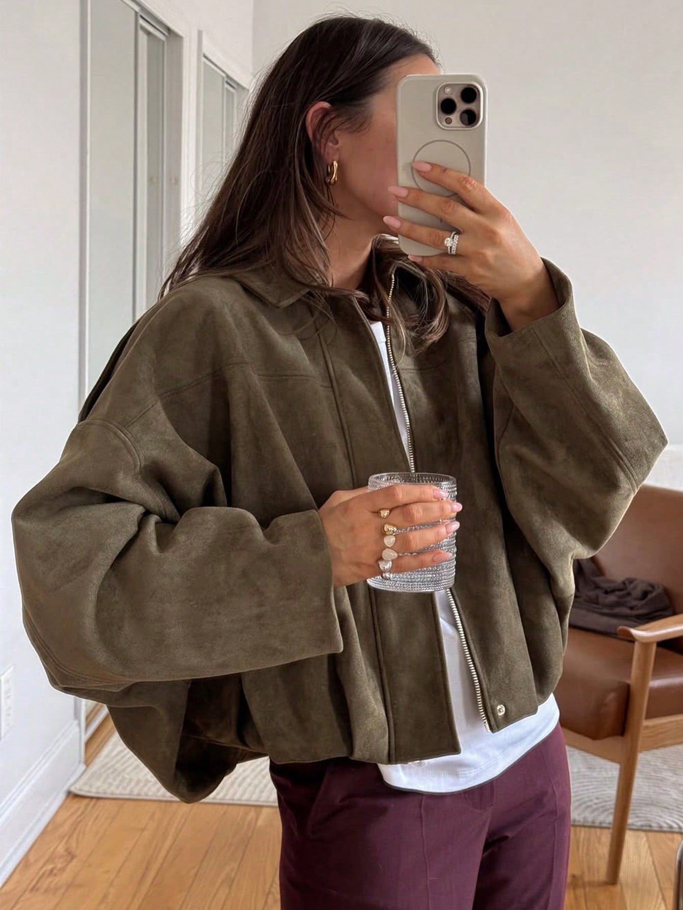 Kaori | Wildleder-Pilotjacke mit Struktur