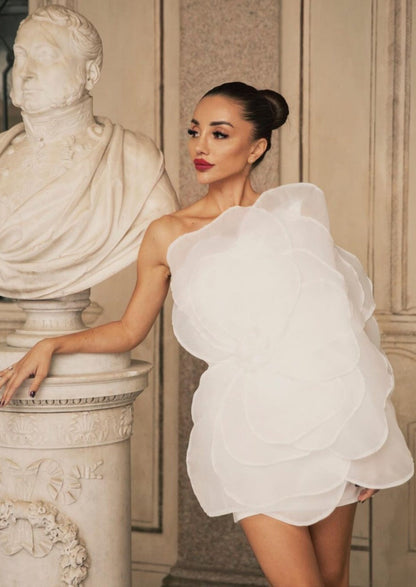 BIANCA | Minikleid mit One-Shoulder-Träger und Blumenmuster