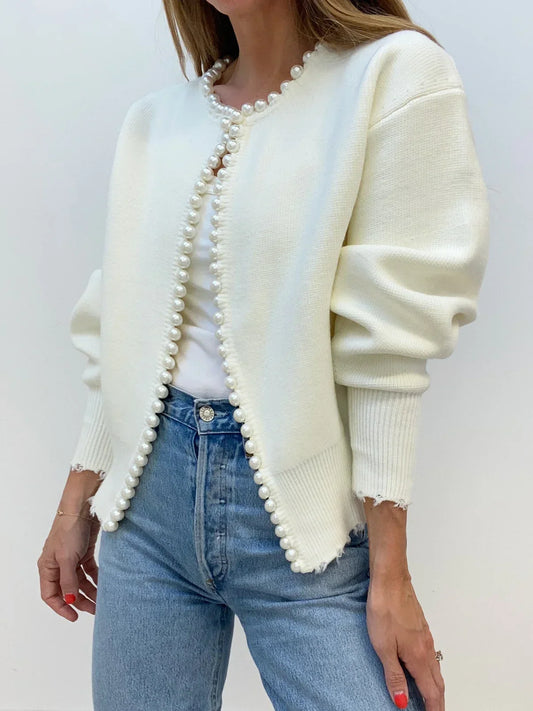 Nancy | Perlen-Strickjacke