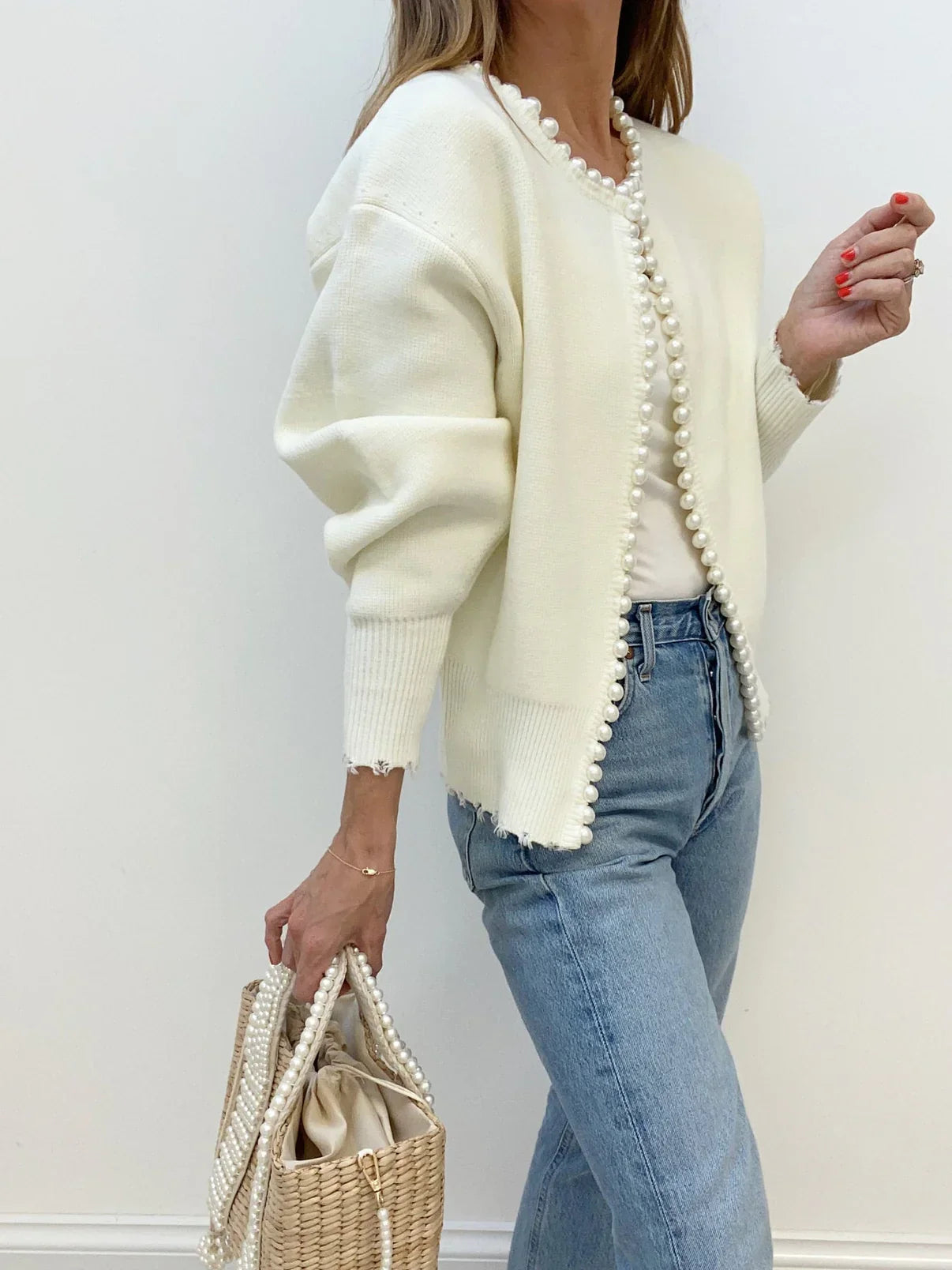 Nancy | Perlen-Strickjacke
