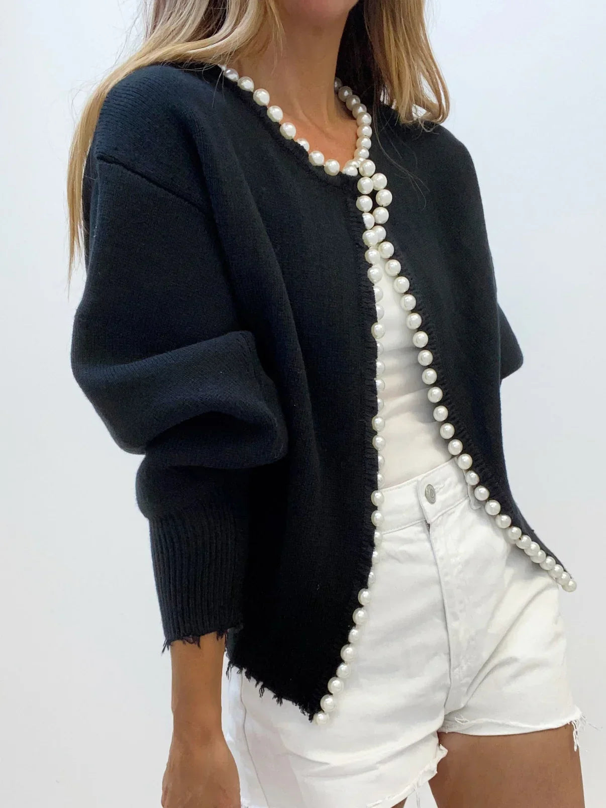 Nancy | Perlen-Strickjacke
