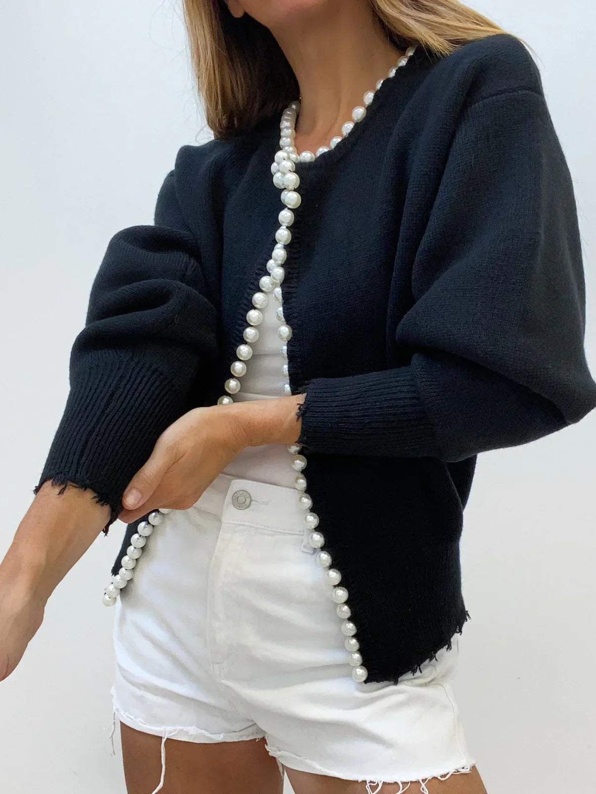 Nancy | Perlen-Strickjacke