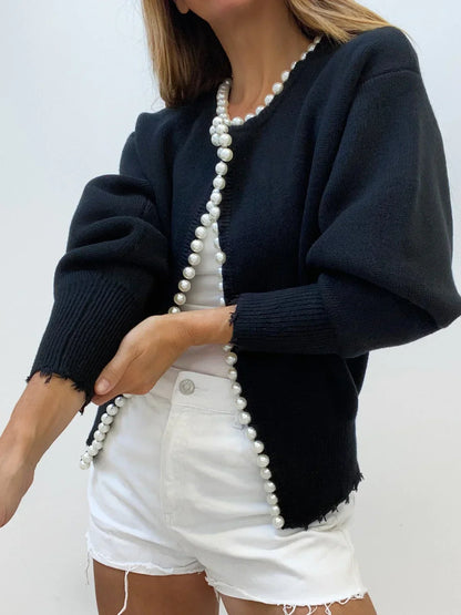 Nancy | Perlen-Strickjacke