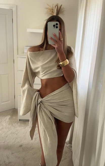 AINSLEY | Leinen-Sarong-Set