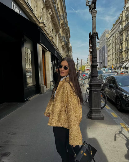 Victoria | Oversized-Jacke mit Pailletten