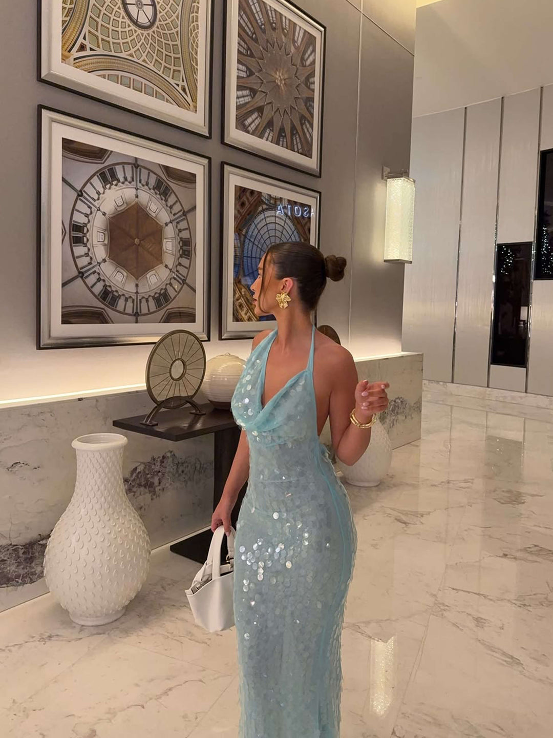 LEANNA | Glitzerndes Maxikleid mit Pailletten