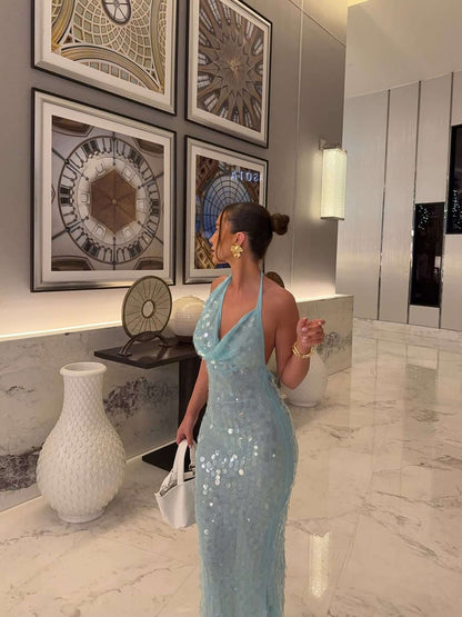 LEANNA | Glitzerndes Maxikleid mit Pailletten