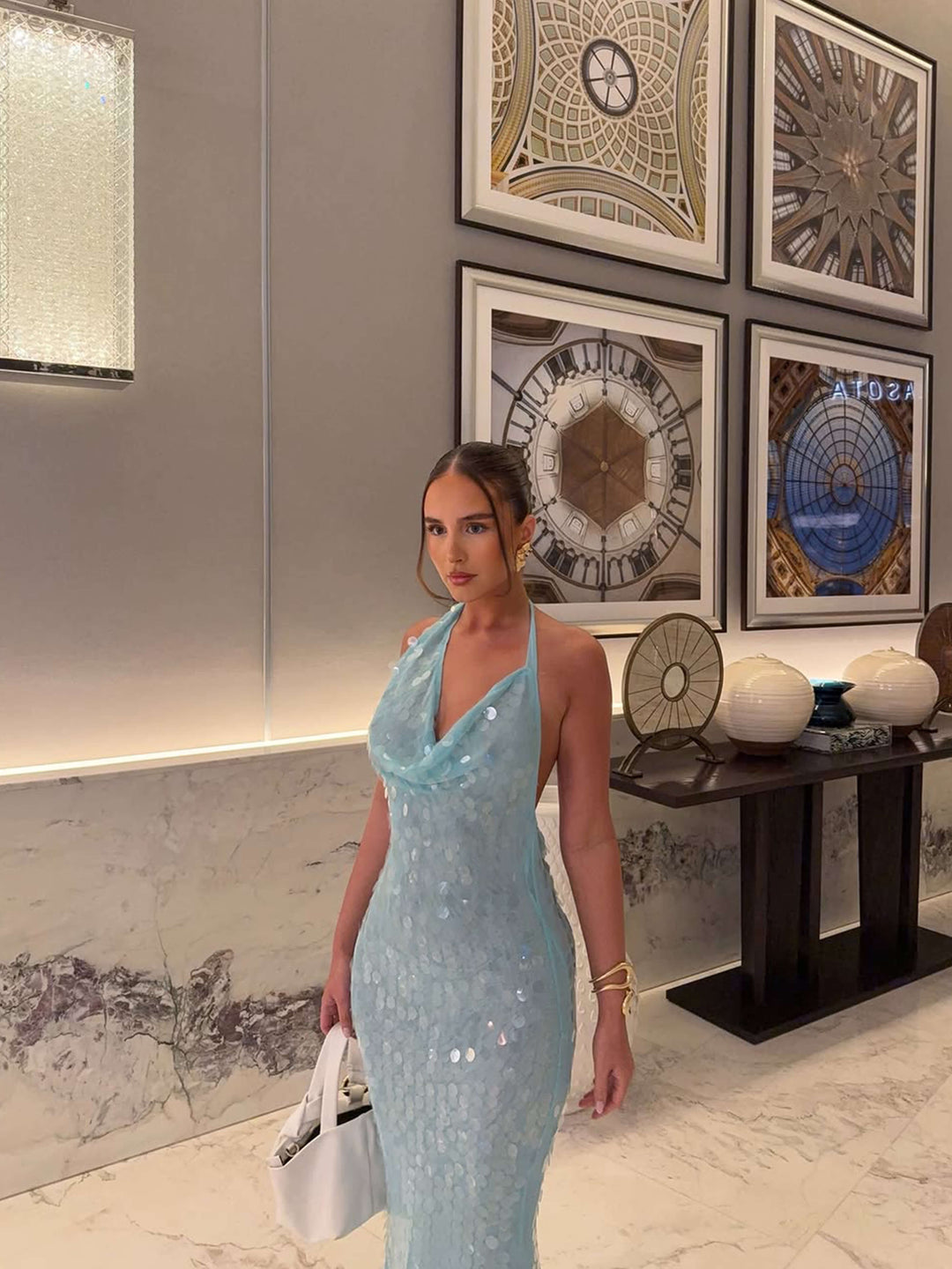 LEANNA | Glitzerndes Maxikleid mit Pailletten