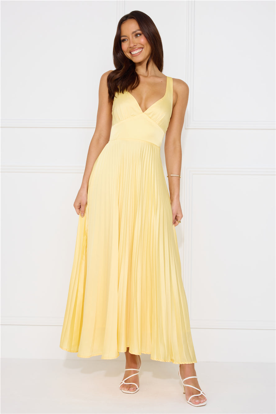 Lucy | Plissiertes Maxikleid mit V-Ausschnitt