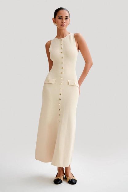 Fiona | Strick-Maxikleid ohne Ärmel