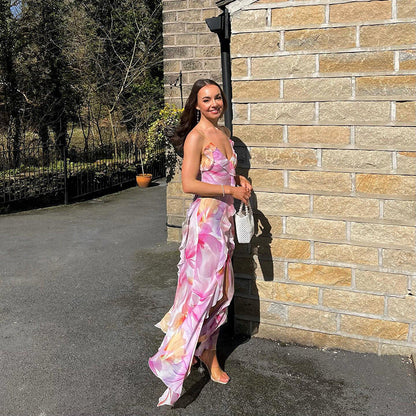 NYLAH | Maxikleid mit Blumenrüschen