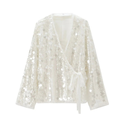 RHEA | Glamouröse funkelnde Bluse