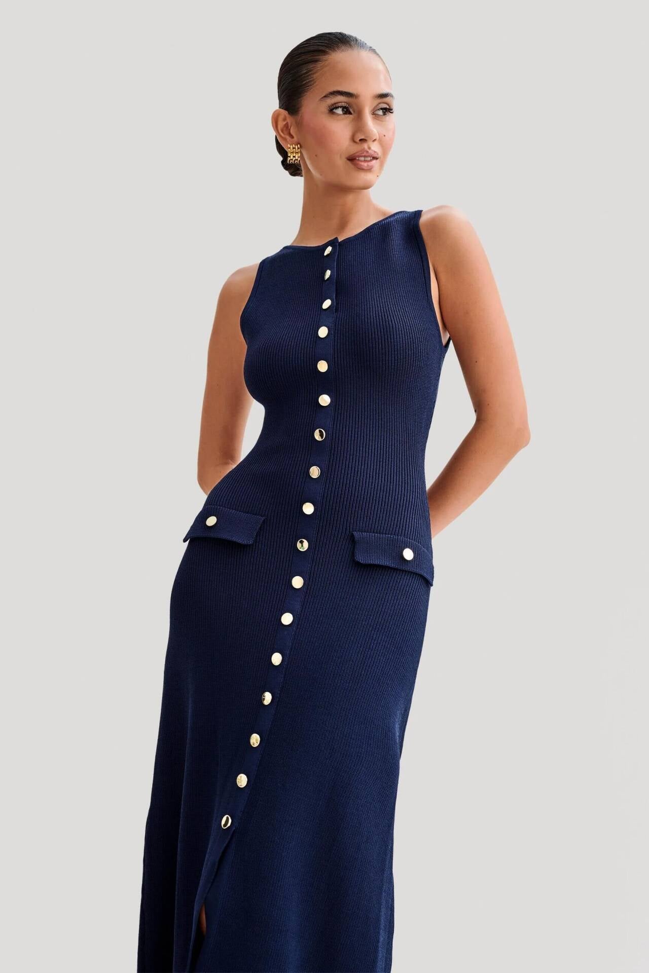 Fiona | Strick-Maxikleid ohne Ärmel