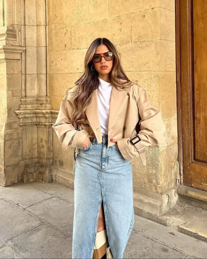 Lylah | Kurzer Trenchcoat mit Gürtel