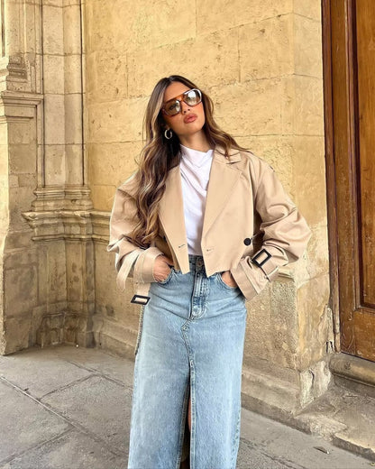 Lylah | Kurzer Trenchcoat mit Gürtel