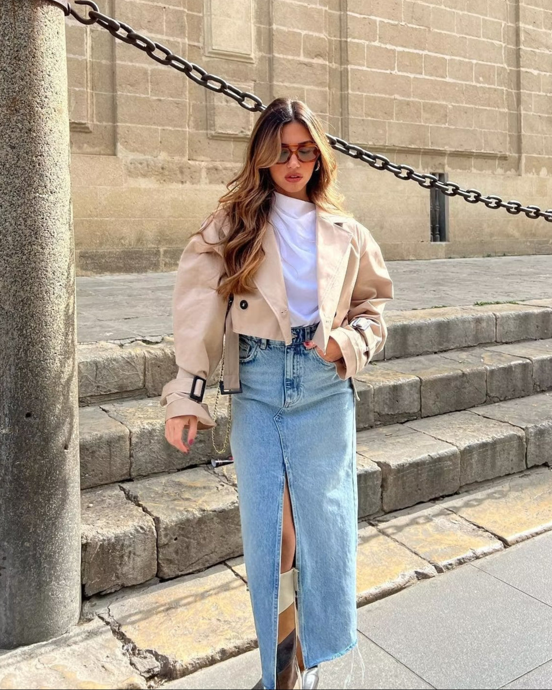 Lylah | Kurzer Trenchcoat mit Gürtel