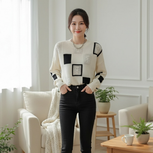 JULE | Patchwork Strickpullover