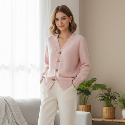 HILDE | Herzknopf Strickjacke