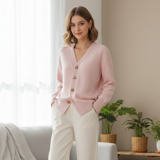 HILDE | Herzknopf Strickjacke