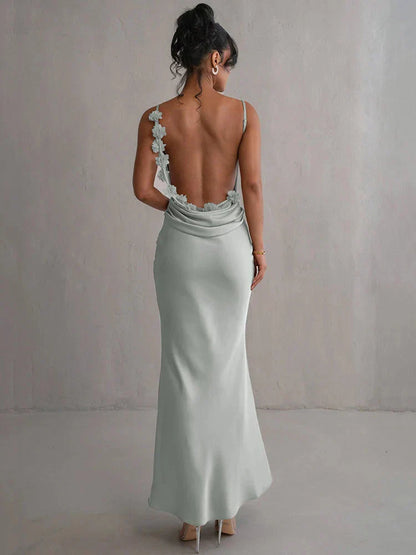 CASSIANE | Satin Blumen Kleid