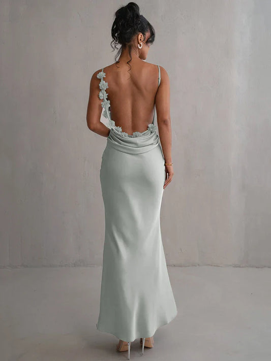 AZALEA | Ärmelloses rückenfreies Maxikleid