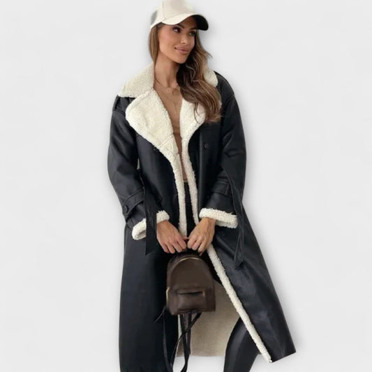 MARIA | Lange klassische Jacke mit Fleecefutte