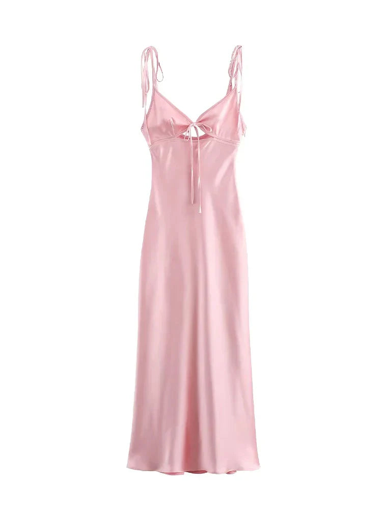BELLAMY | Ärmelloses Maxikleid aus Satin
