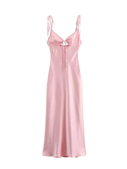 BELLAMY | Ärmelloses Maxikleid aus Satin