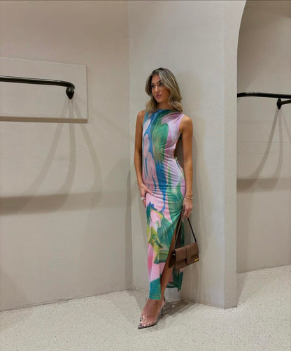 Nola | Pastellfarbenes Maxikleid