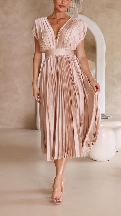EMMA | Maxikleid mit tiefem V-Ausschnitt