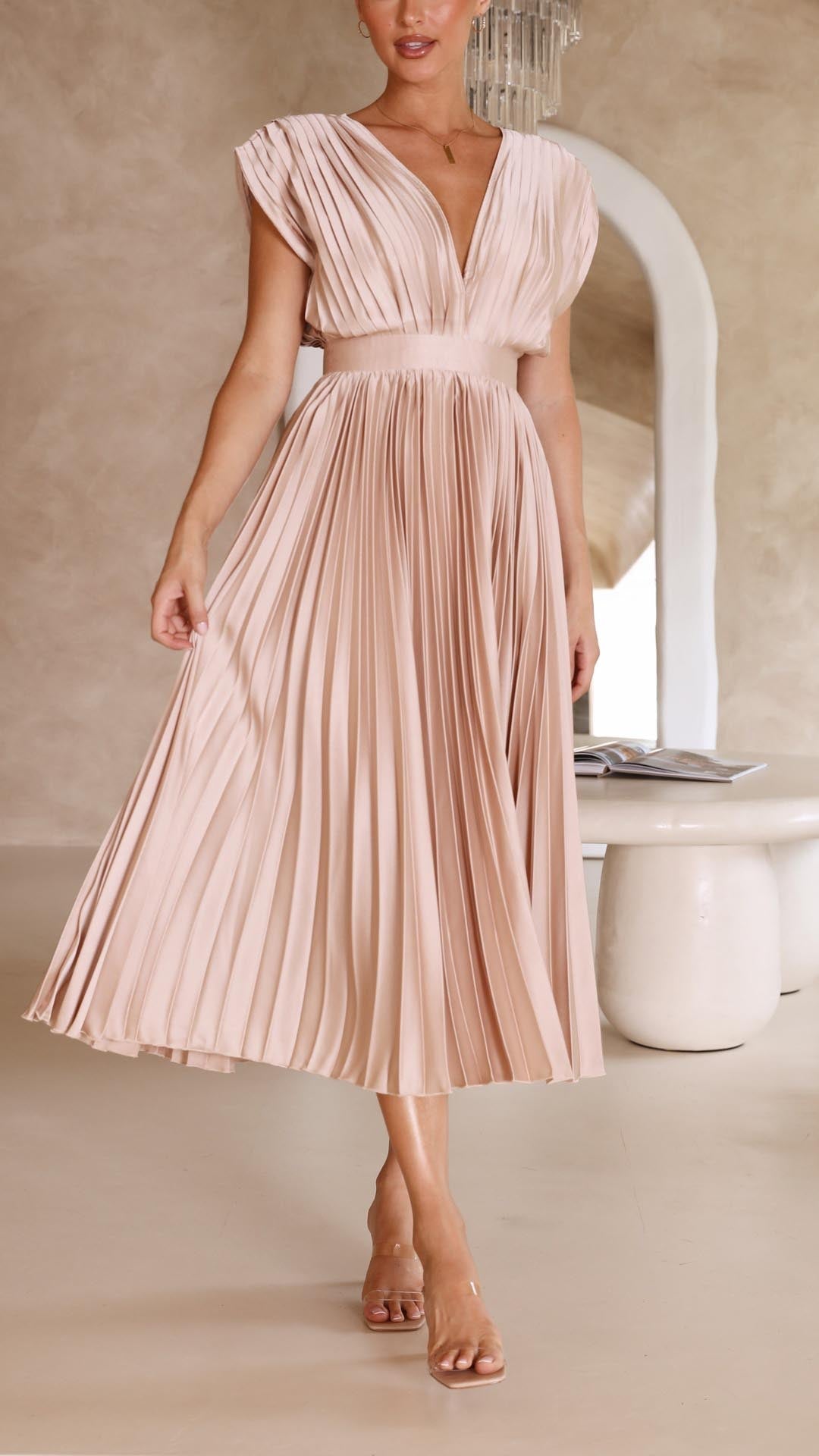 EMMA | Maxikleid mit tiefem V-Ausschnitt