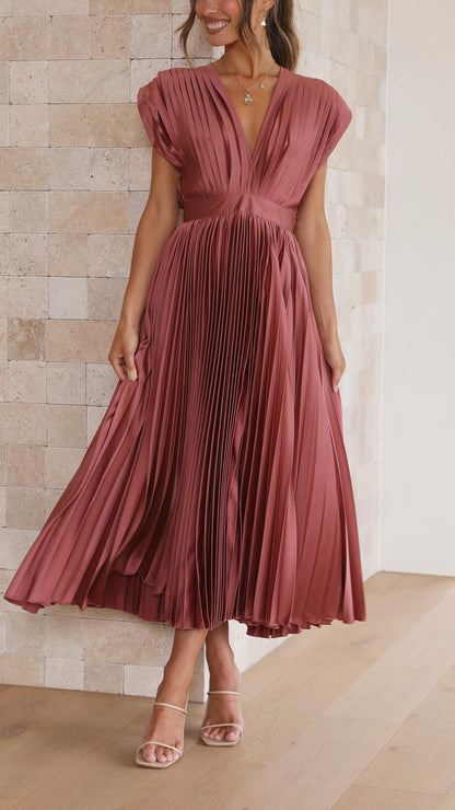 EMMA | Maxikleid mit tiefem V-Ausschnitt