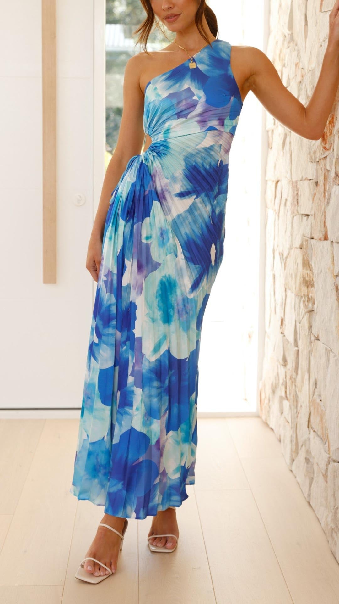 MADISON | Maxikleid mit Blumenmuster und One-Shoulder-Träger