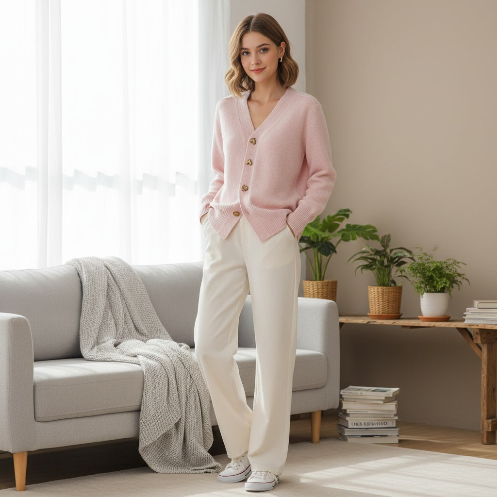 HILDE | Herzknopf Strickjacke