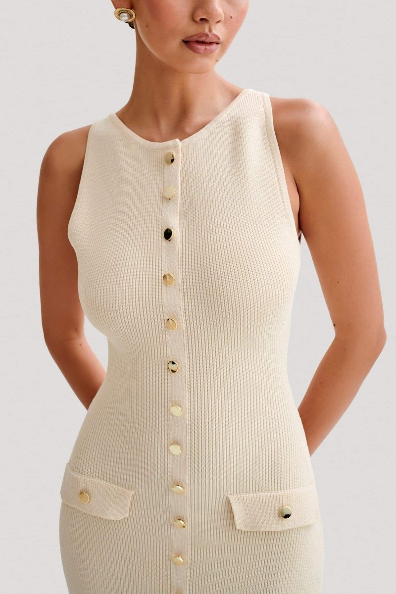 Fiona | Strick-Maxikleid ohne Ärmel