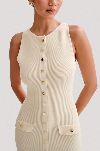 Fiona | Strick-Maxikleid ohne Ärmel