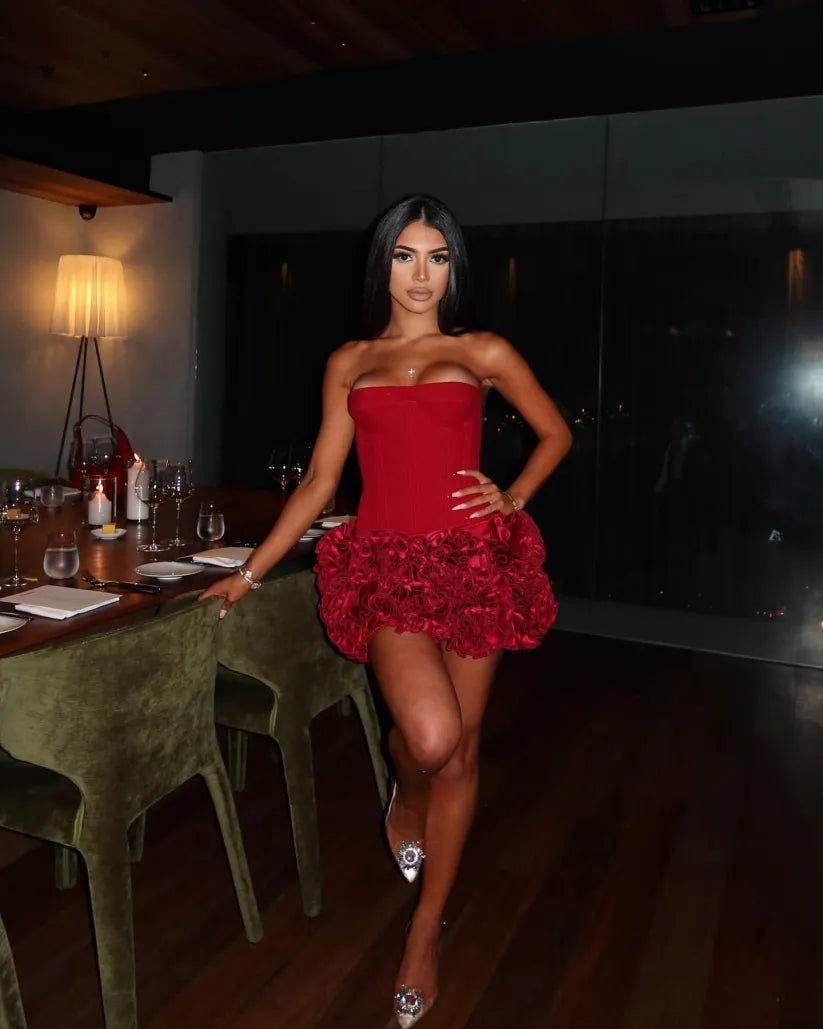 JAYLA | Korsett mit Cups & Minirock mit Blumenmuster im Set