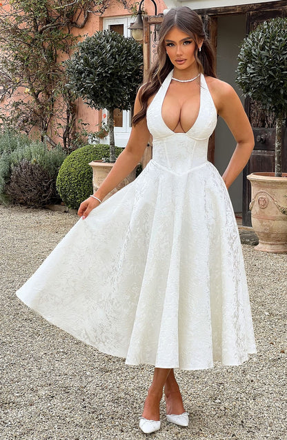 Esmeralda | Halter-Midi-Kleid ohne Ärmel