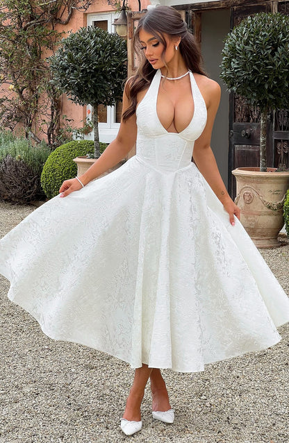 Esmeralda | Halter-Midi-Kleid ohne Ärmel