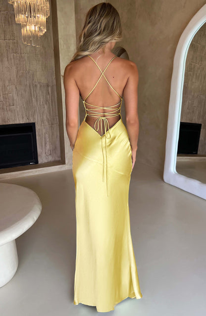 Natalie | Satin-Maxikleid