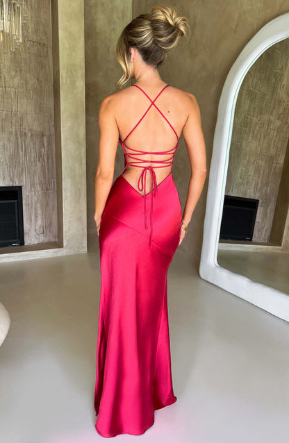 Natalie | Satin-Maxikleid